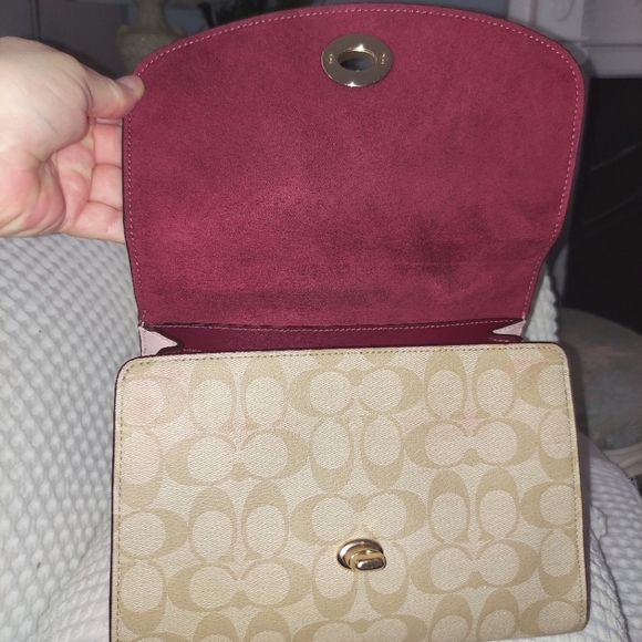 Coach Tilly Signature & Pink Satchel Crossbody - Picture 12 of 16